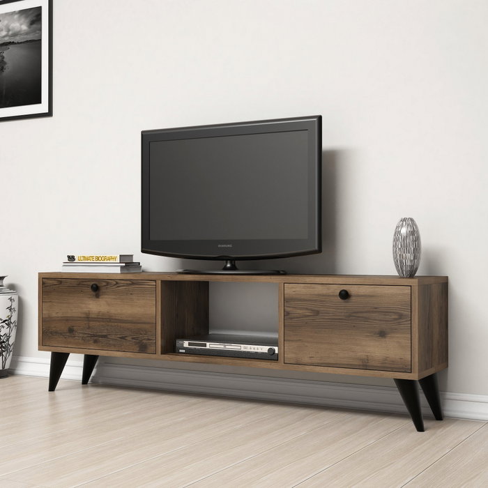 Hanah Home Serenat 1210 Soporte para TV Nogal y Negro Hanah Home Serenat 1210 Soporte para TV Nogal y Negro